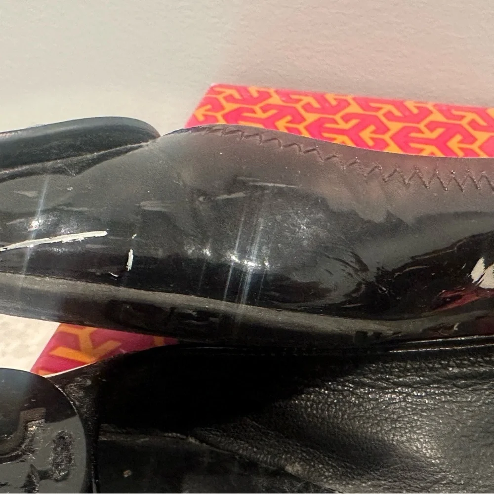 Tory Burch Black Patent Reva Flats Size 6